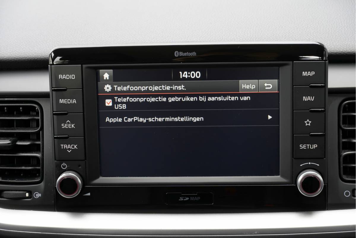 Kia Stonic Kia Stonic 1.0 T-GDi DynamicLine BJ2019 Lmv 17″ | Led | Pdc | Achteruitrijcamera | Apple carplay | Navi | Airco | Cruise control | Getint glas | Zwart dak