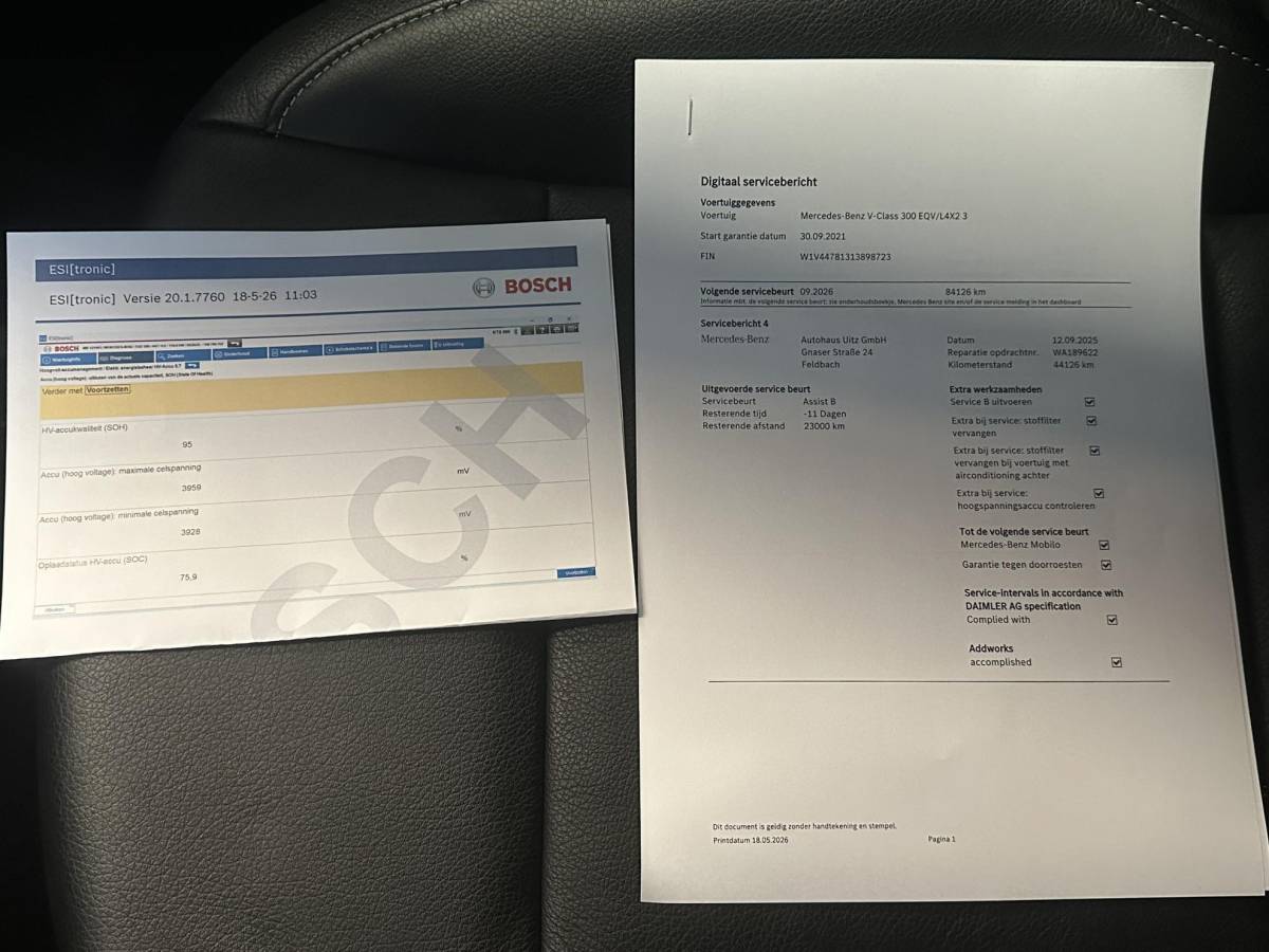 Mercedes-Benz EQV Mercedes-Benz EQV 300 L2 Business Solution Limited 90 kWh RIJKLAARPRIJS INC. 12MND BOVAG GARANTIE | SOH 95% | 8pl  | ELECTR. SCHUIFDEUREN | DODE HOEK | 360 CAMERA |LEDER | RIJKLAARPRIJS incl. 12mnd BOVAG GARANTIE