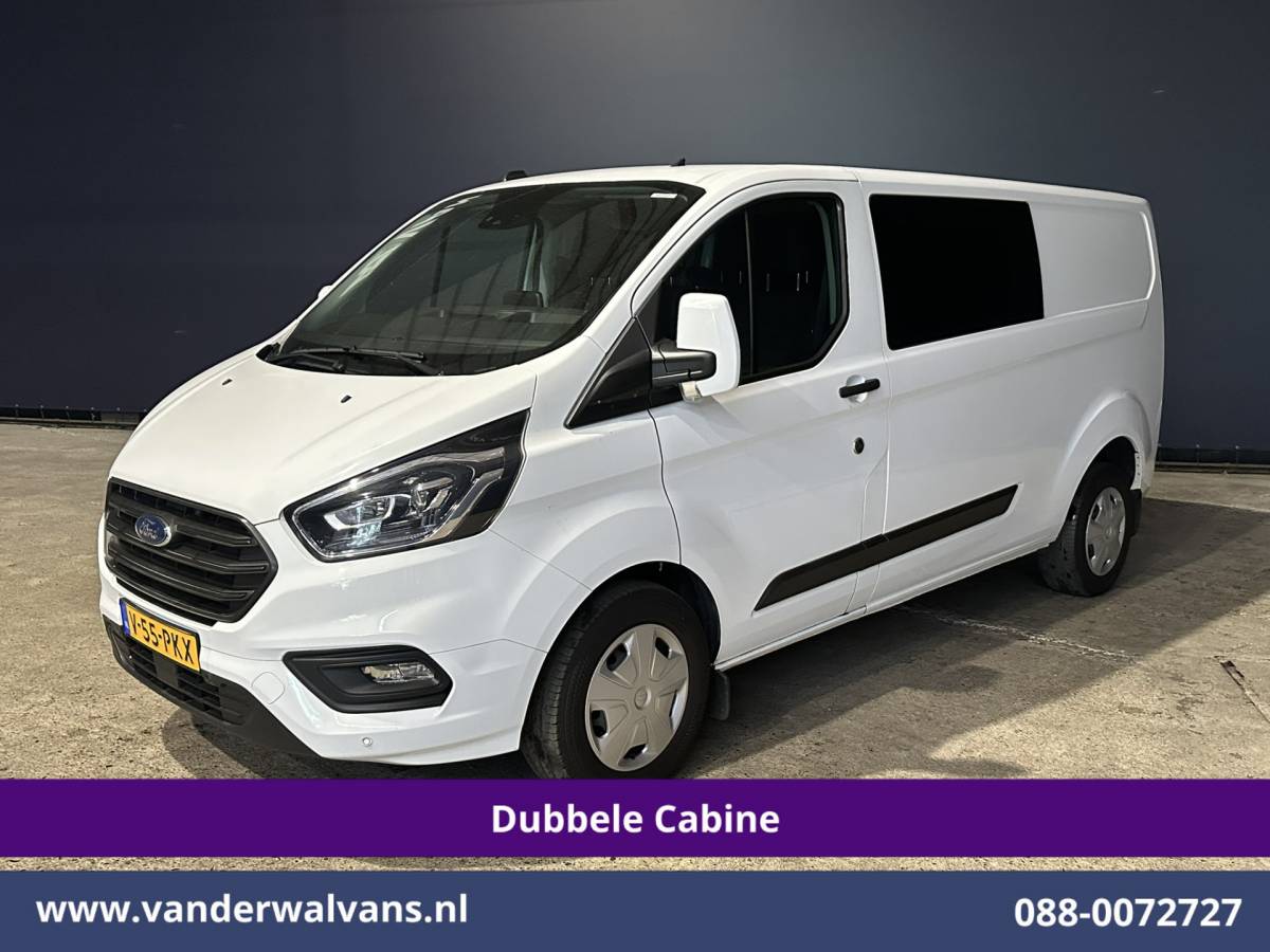 Ford Transit Custom Ford Transit Custom 2.0 TDCI 131pk Automaat L2H1 Dubbele Cabine Euro6 Airco | 6-Zits | Camera | Navigatie | Apple Carplay Android Auto, Xenon, Cruisecontrol, Stoelverwarming, Verwarmde voorruit, Parkeersensoren, Achterklep