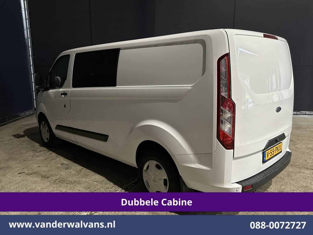 Ford Transit Custom Ford Transit Custom 2.0 TDCI 131pk Automaat L2H1 Dubbele Cabine Euro6 Airco | 6-Zits | Camera | Navigatie | Apple Carplay Android Auto, Xenon, Cruisecontrol, Stoelverwarming, Verwarmde voorruit, Parkeersensoren, Achterklep