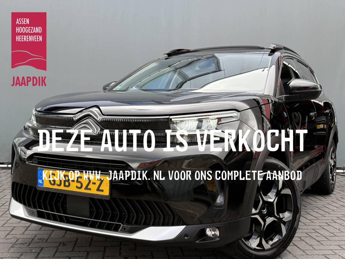 Citroën C5 Aircross Citroën C5 Aircross BWJ 2024 1.6 Plug-in Hybrid 225pk Plus TREKHAAK | PANO | LEDER | 360 CAMERA | ADAPTIVE CRUISE | KEYLESS | DODE HOEK | STOELVERW. | ELEKTR. STOELEN | ELEKTR. ACHTERKLEP | CARPLAY + ANDROID | NAVI | CLIMA | LMV | PDC