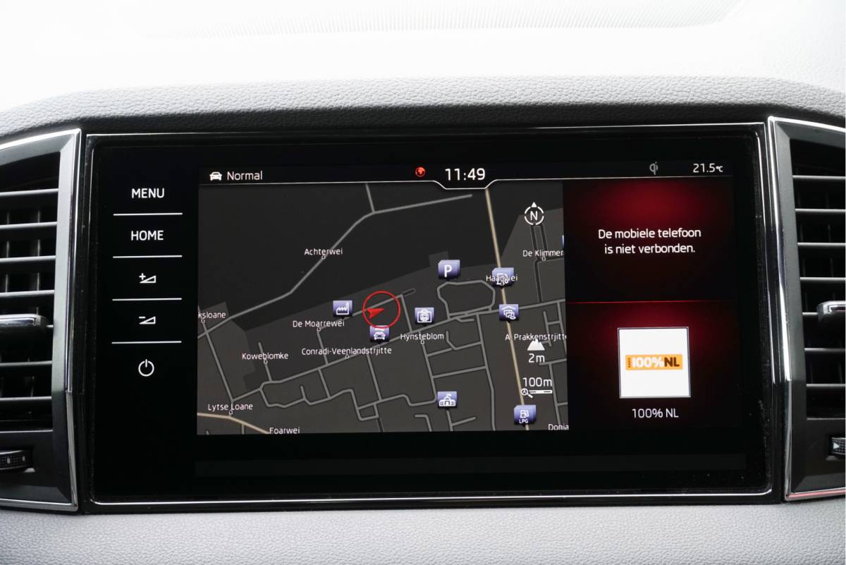 Škoda Karoq ŠKODA Karoq 1.5 TSI ACT 150PK! Automaat Sportline Business BJ2020 Lmv 19″ | Led V+A | Pdc | Keyless | Panoramadak | Elek. achterklep | Verwarmde voorruit | Achteruitrijcamera | App-Connect | Navi | Virtual cockpit | Dashboard verlichting | Verwarmde voorstoelen