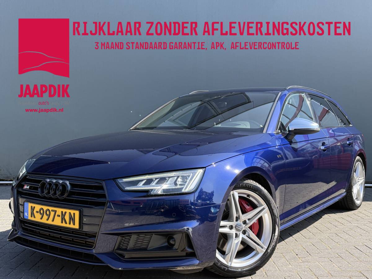 Audi A4 Audi A4 Avant BWJ 2017 3.0 TFSI S4 quattro 354 PK  Pro Line Plus V6 AUTOMAAT | TREKHAAK | FULL LED | ADAPTIVE CRUISE | STOELVERW. | HEAD-UP DISPLAY | CAMERA | HALF LEDER | ELEKTR. ACHTERKLEP | NAVI | CLIMA | LMV | PDC