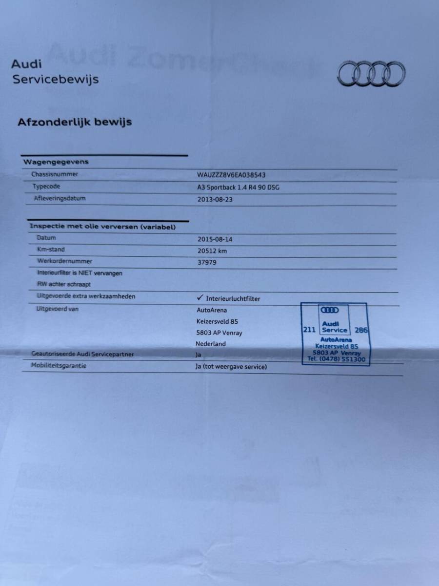 Audi A3 Audi A3 Sportback 1.4 TFSI Attraction Pro Line AUTOMAAT BOEKJES