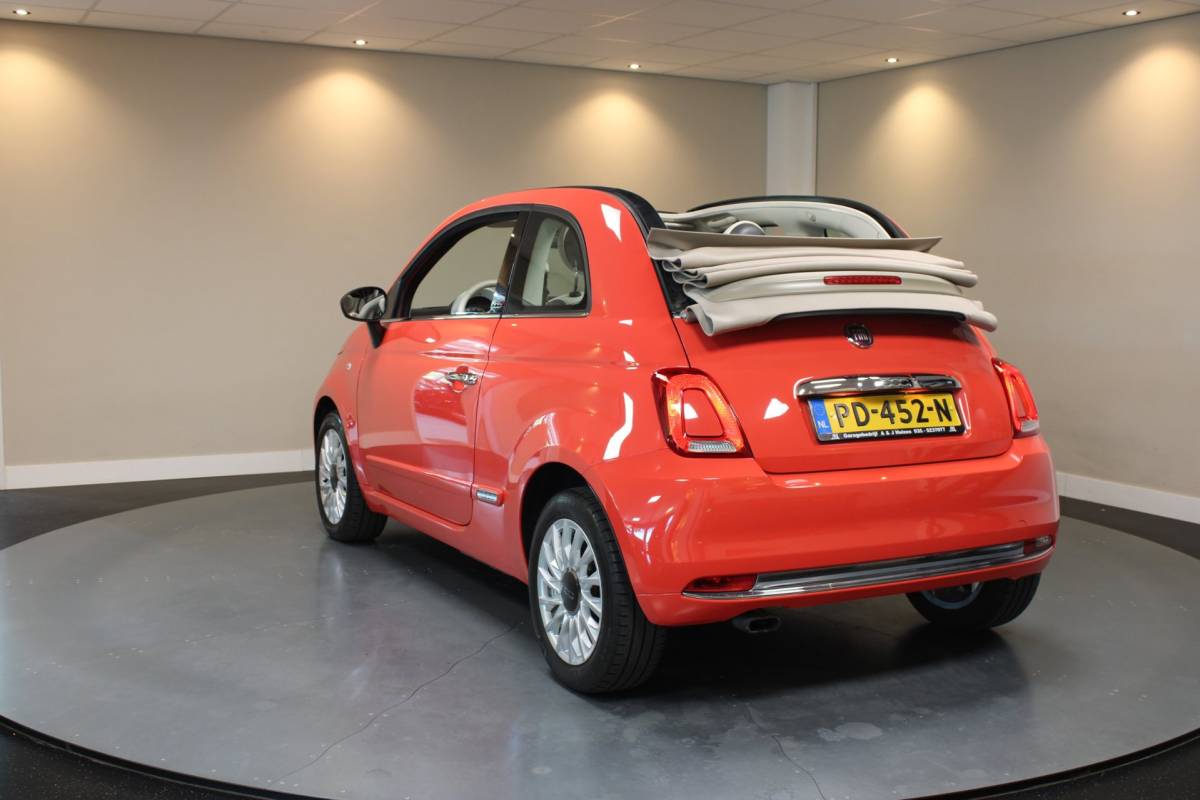 Fiat 500C Fiat 500 C 0.9 TwinAir Turbo Lounge *Rosso Corallo* Koraal|2de Eigenaar|Navi|Cruise|DAB|BT|NAP