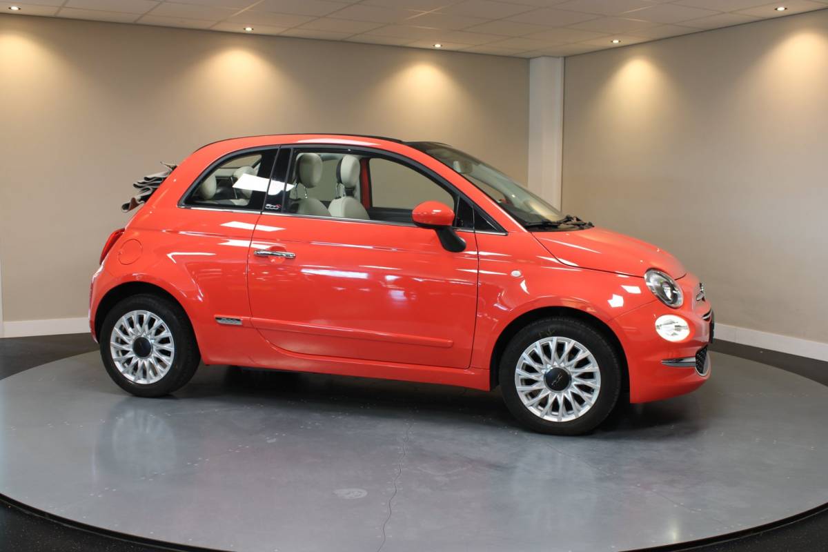 Fiat 500C Fiat 500 C 0.9 TwinAir Turbo Lounge *Rosso Corallo* Koraal|2de Eigenaar|Navi|Cruise|DAB|BT|NAP