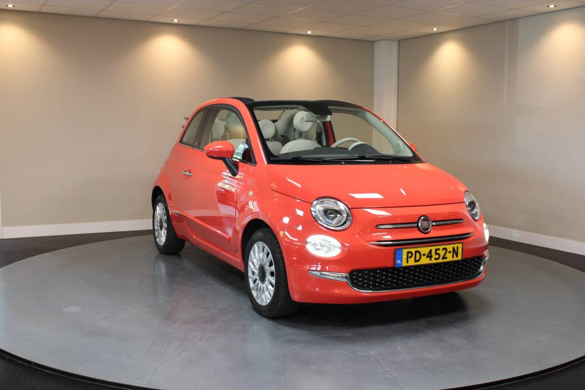 Fiat 500C Fiat 500 C 0.9 TwinAir Turbo Lounge *Rosso Corallo* Koraal|2de Eigenaar|Navi|Cruise|DAB|BT|NAP