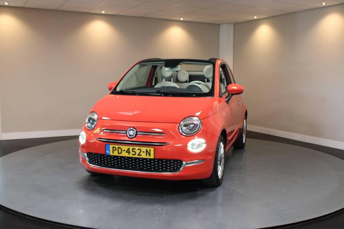 Fiat 500C Fiat 500 C 0.9 TwinAir Turbo Lounge *Rosso Corallo* Koraal|2de Eigenaar|Navi|Cruise|DAB|BT|NAP