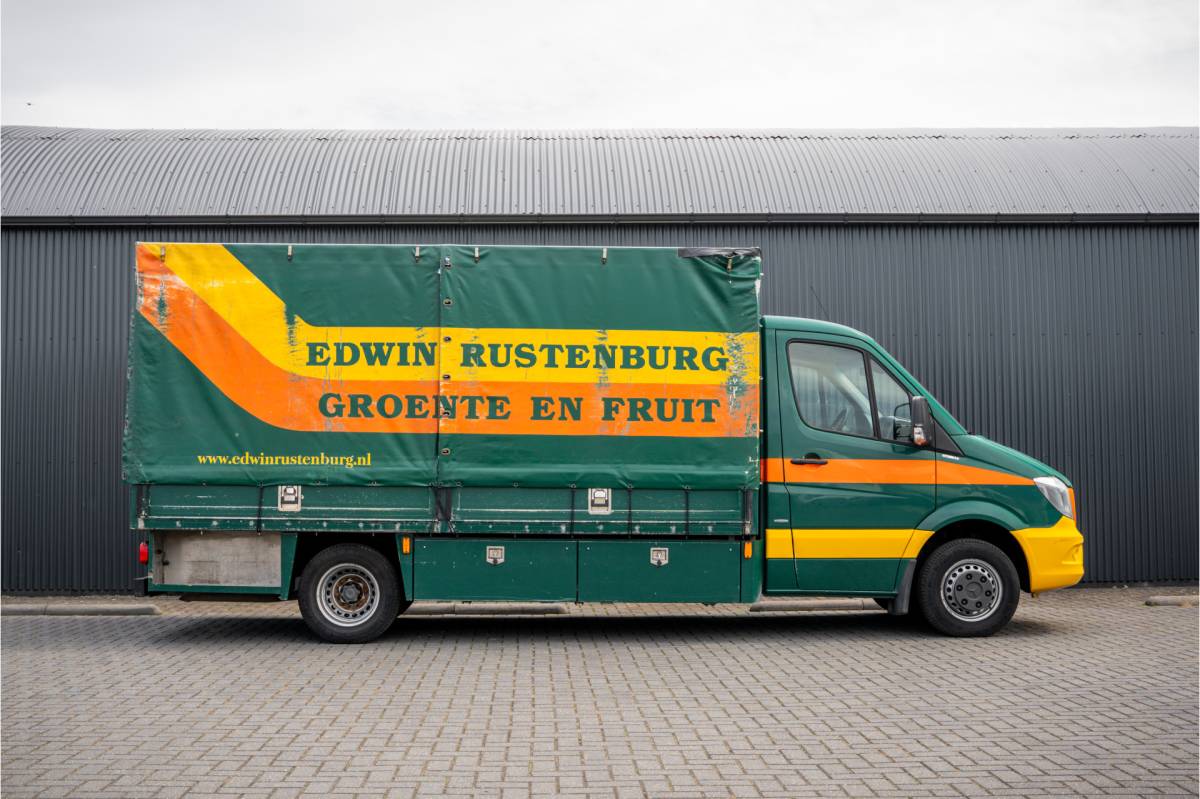 Mercedes-Benz Sprinter Mercedes-Benz Sprinter 516CDI | Bakwagen | EURO 6 | Huifzeil | Schuifwanden | Legbordstellingen | Trekhaak