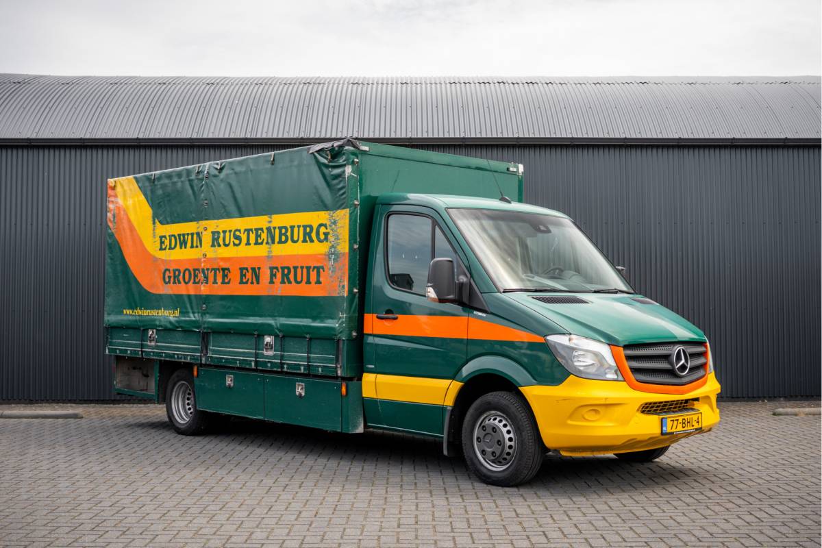 Mercedes-Benz Sprinter Mercedes-Benz Sprinter 516CDI | Bakwagen | EURO 6 | Huifzeil | Schuifwanden | Legbordstellingen | Trekhaak