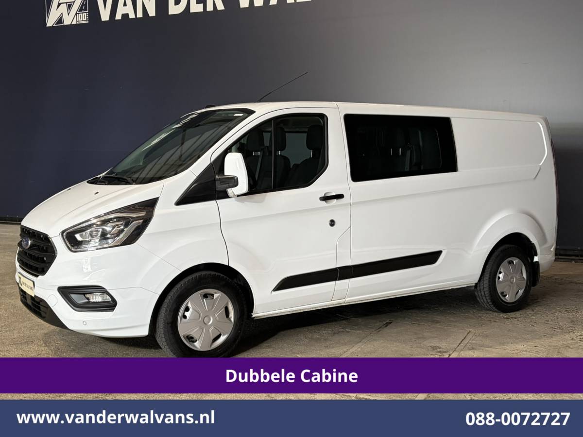 Ford Transit Custom Ford Transit Custom 2.0 TDCI 131pk Automaat L2H1 Dubbele Cabine Euro6 Airco | 6-Zits | Camera | Apple Carplay | Adaptieve Cruisecontrol LED, Android Auto, Trekhaak, Stoelverwarming, Verwarmde voorruit, Parkeersensoren, Achterklep
