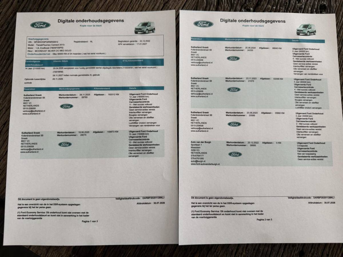 Ford Transit Connect Ford Transit Connect 1.0 Benz, Airco Camera Navi Dealer onderhouden