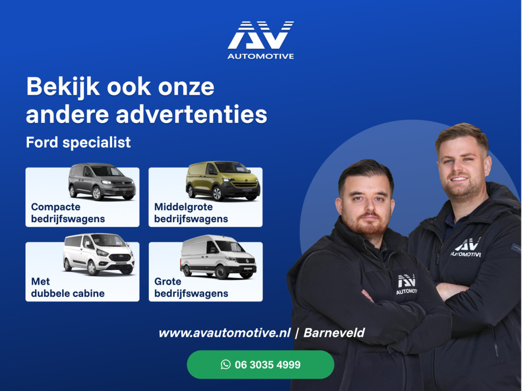 Ford Transit Custom Ford Transit Custom 300 2.0 TDCI L2H1 Limited DC | BPM VRIJ | Dubbel Cabine | Elec schuifdeuren | ACC | Blind Spot | 360 Camera | CarPlay | Navigatie | Stoelverwarming | 5-Zitter | BPM Vrij