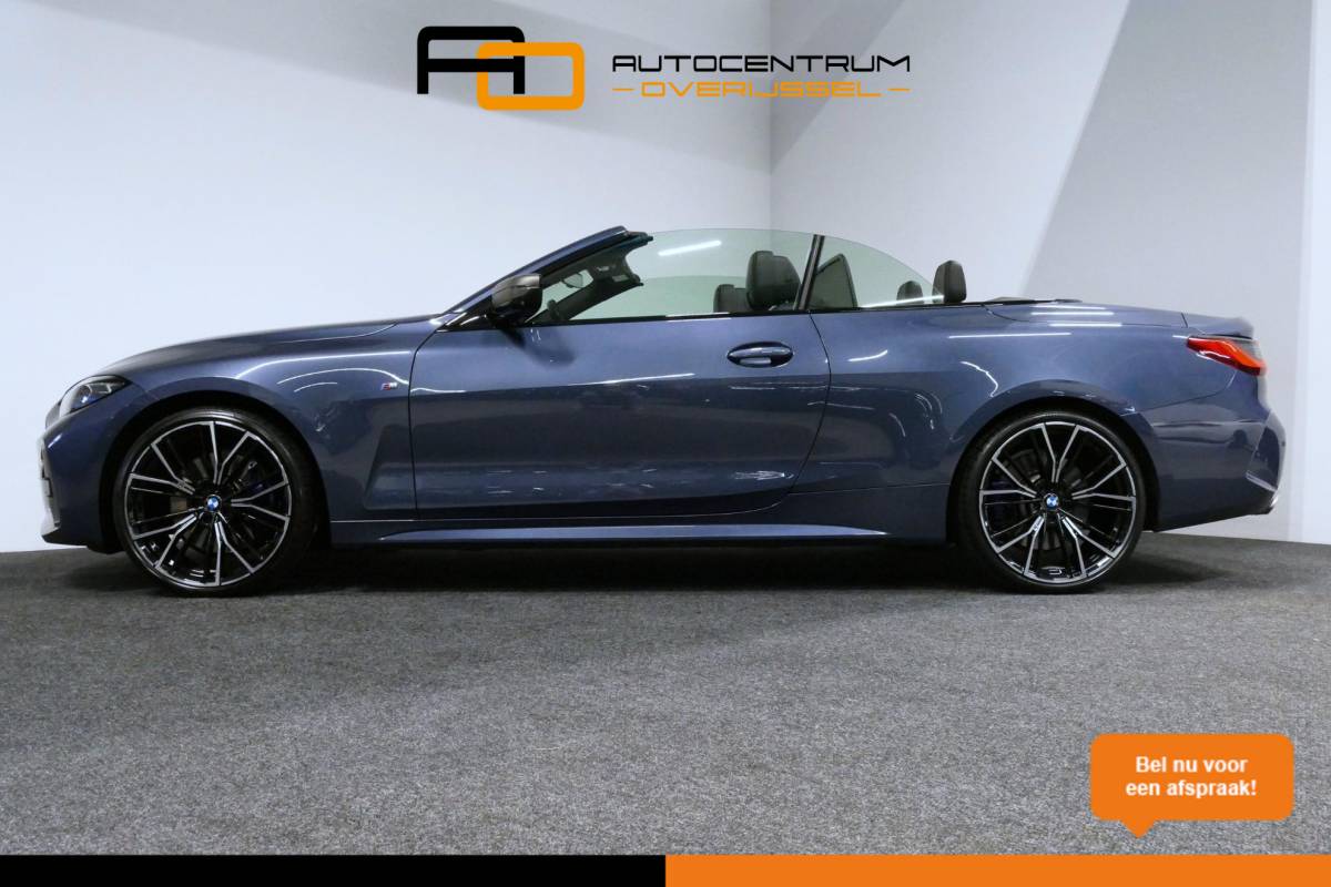 BMW 4 Serie BMW 4-serie Cabrio M440i xDrive High Executive / Air Collar (nekverwarming / BMW Laserlight / Elektr. verstelbare voorstoelen (links met memory) / Harman Kardon Surround Sound / Stoelverwarming / 20″ / Rondomzichtcamera / HUD / Apple Carplay – Android Auto / Adaptief M onderstel / Elektr. wegklapbare trekhaak / Leder interieur / Dodehoekdetectie / Achteruitrijcamera