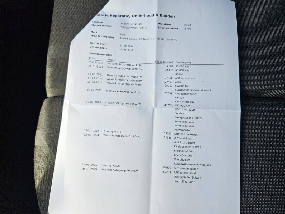 Ford Transit Connect Ford Transit Connect 1.5 L2 Airco RVS 3-zitsLage km 100pk