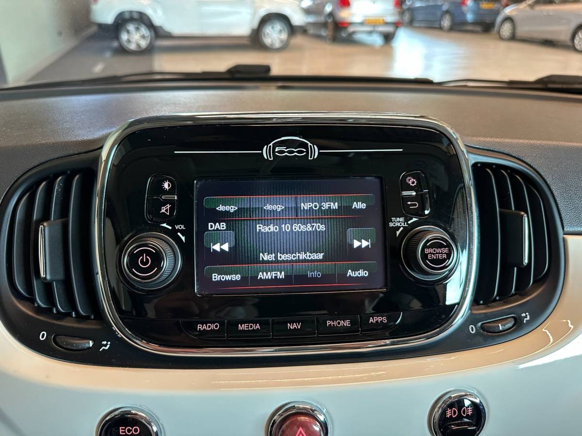 Fiat 500 Fiat 500 0.9 TwinAir TURBO AUTOMAAT LOUNGE-uitv|LM-VELGEN|AIRCO|NAVIGATIE|BLUETOOTH|ISOFIX|USB+AUX|nweAPK+O.H.BEURT BIJ AFLEVERING