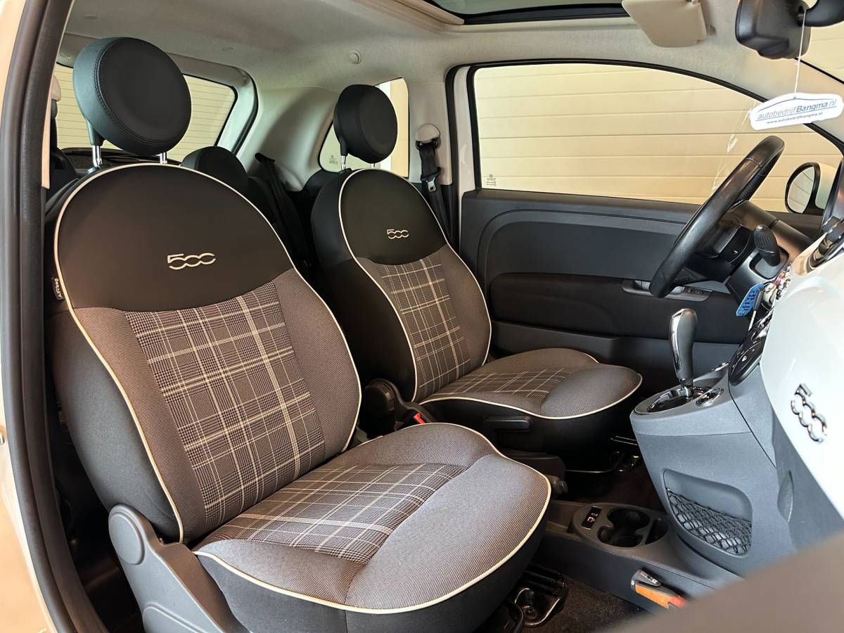 Fiat 500 Fiat 500 0.9 TwinAir TURBO AUTOMAAT LOUNGE-uitv|LM-VELGEN|AIRCO|NAVIGATIE|BLUETOOTH|ISOFIX|USB+AUX|nweAPK+O.H.BEURT BIJ AFLEVERING