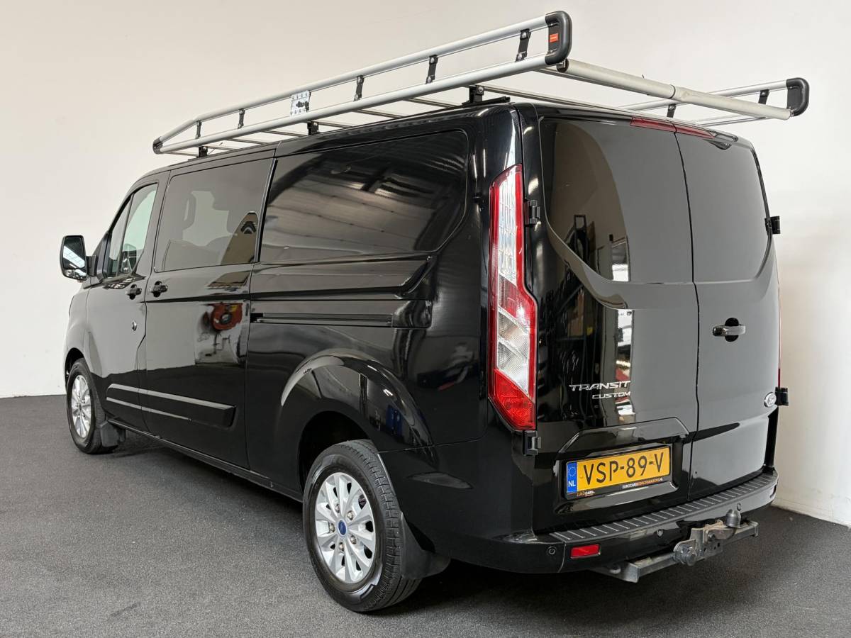 Ford Transit Custom Ford Transit Custom 300 2.0 TDCI L2H1 Limited Dubbele cabine Navigatie Airco 2 Schuifdeuren Trekhaak Parkeersensoren Carplay DAB