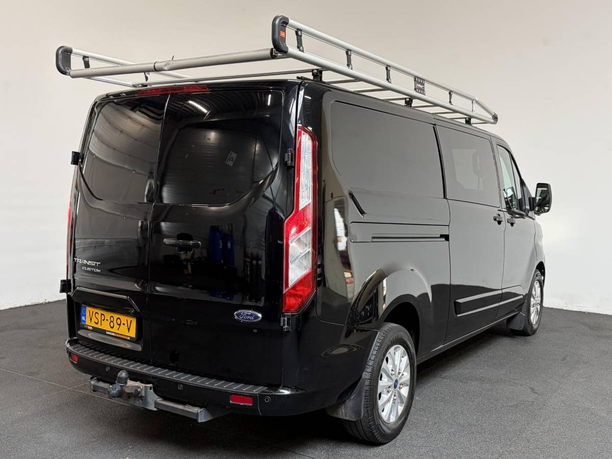 Ford Transit Custom Ford Transit Custom 300 2.0 TDCI L2H1 Limited Dubbele cabine Navigatie Airco 2 Schuifdeuren Trekhaak Parkeersensoren Carplay DAB