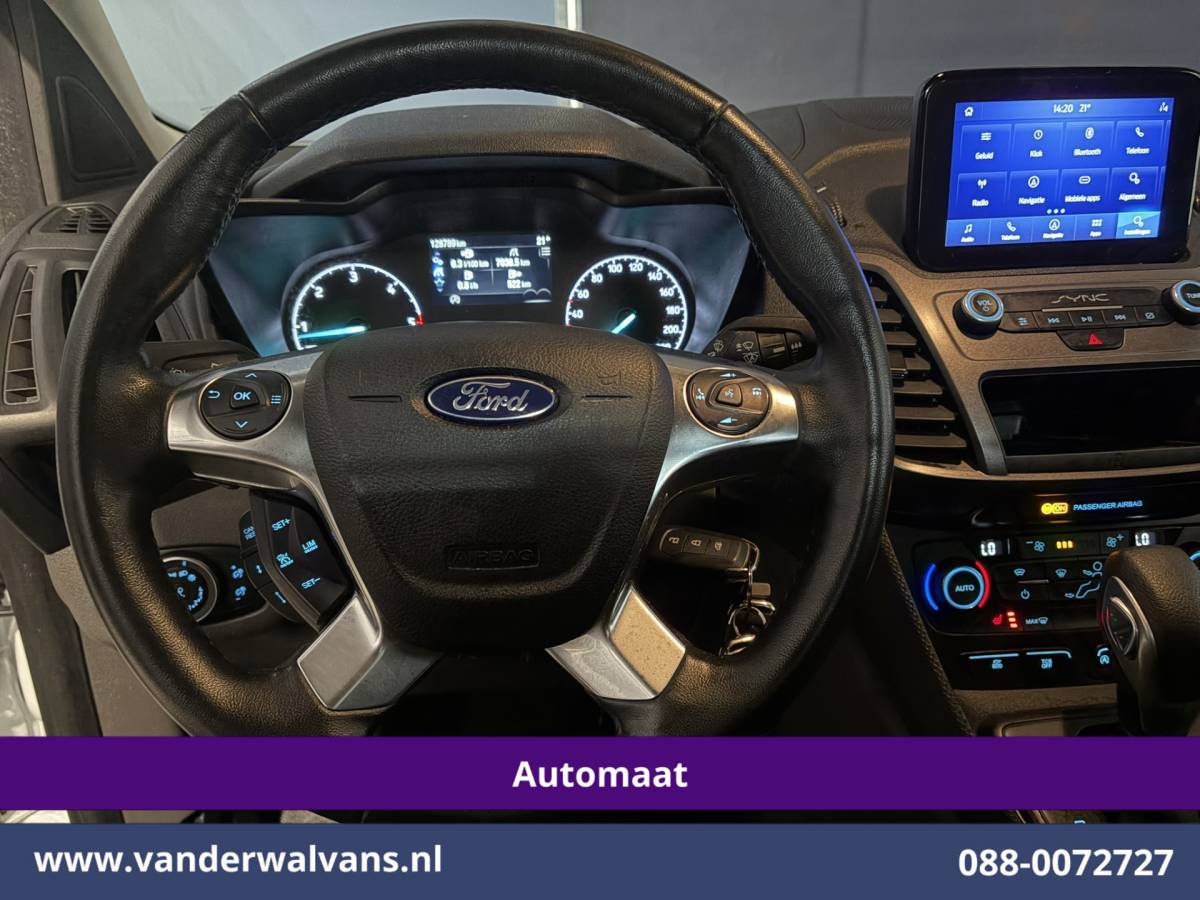 Ford Transit Connect Ford Transit Connect 1.5 EcoBlue 120pk Automaat L2H1 Inrichting Euro6 Airco | Navigatie | Camera | LM velgen | Apple Carplay Android Auto, Cruisecontrol, Trekhaak, Verwarmde voorruit, Stoelverwarming, Parkeersensoren