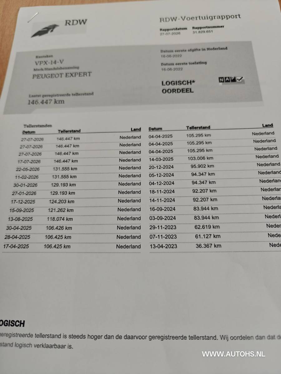 Peugeot Expert Peugeot Expert 1.5 BlueHDI 100 Long Premium , Extra lang , Euro 6 , 1e Eig. cruise , camera , Apk april 2027, Pracht bus.