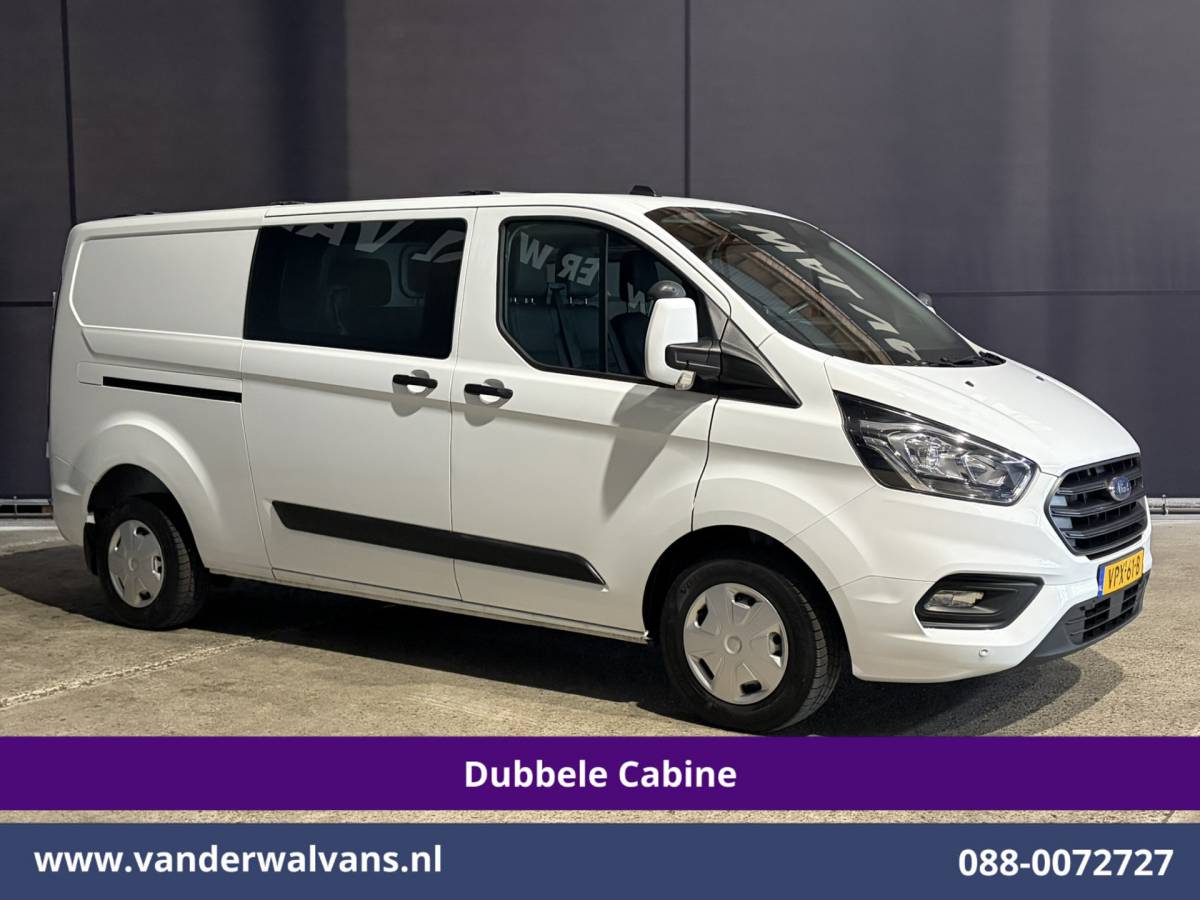 Ford Transit Custom Ford Transit Custom 2.0 TDCI 130pk L2H1 Dubbele Cabine Euro6 Airco | 6-Zits | Apple Carplay | LED | Cruisecontrol 2800kg trekhaak, Stoelverwarming, Verwarmde voorruit, Parkeersensoren