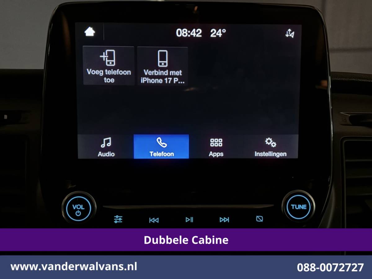 Ford Transit Custom Ford Transit Custom 2.0 TDCI 130pk L2H1 Dubbele Cabine Euro6 Airco | 6-Zits | Apple Carplay | LED | Cruisecontrol 2800kg trekhaak, Stoelverwarming, Verwarmde voorruit, Parkeersensoren