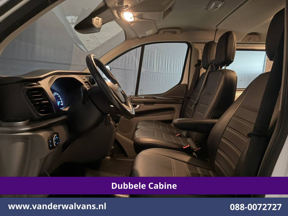 Ford Transit Custom Ford Transit Custom 2.0 TDCI 130pk L2H1 Dubbele Cabine Euro6 Airco | 6-Zits | Apple Carplay | LED | Cruisecontrol 2800kg trekhaak, Stoelverwarming, Verwarmde voorruit, Parkeersensoren