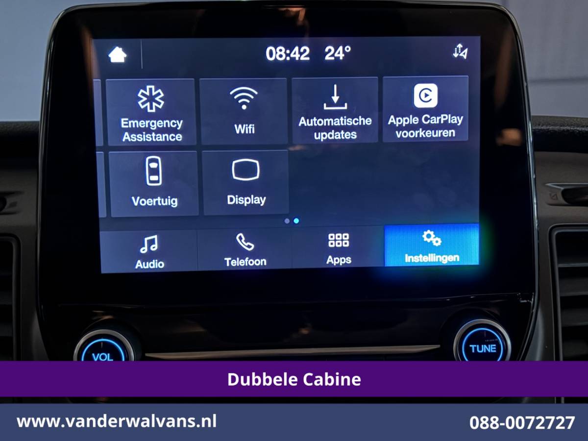Ford Transit Custom Ford Transit Custom 2.0 TDCI 130pk L2H1 Dubbele Cabine Euro6 Airco | 6-Zits | Apple Carplay | LED | Cruisecontrol 2800kg trekhaak, Stoelverwarming, Verwarmde voorruit, Parkeersensoren