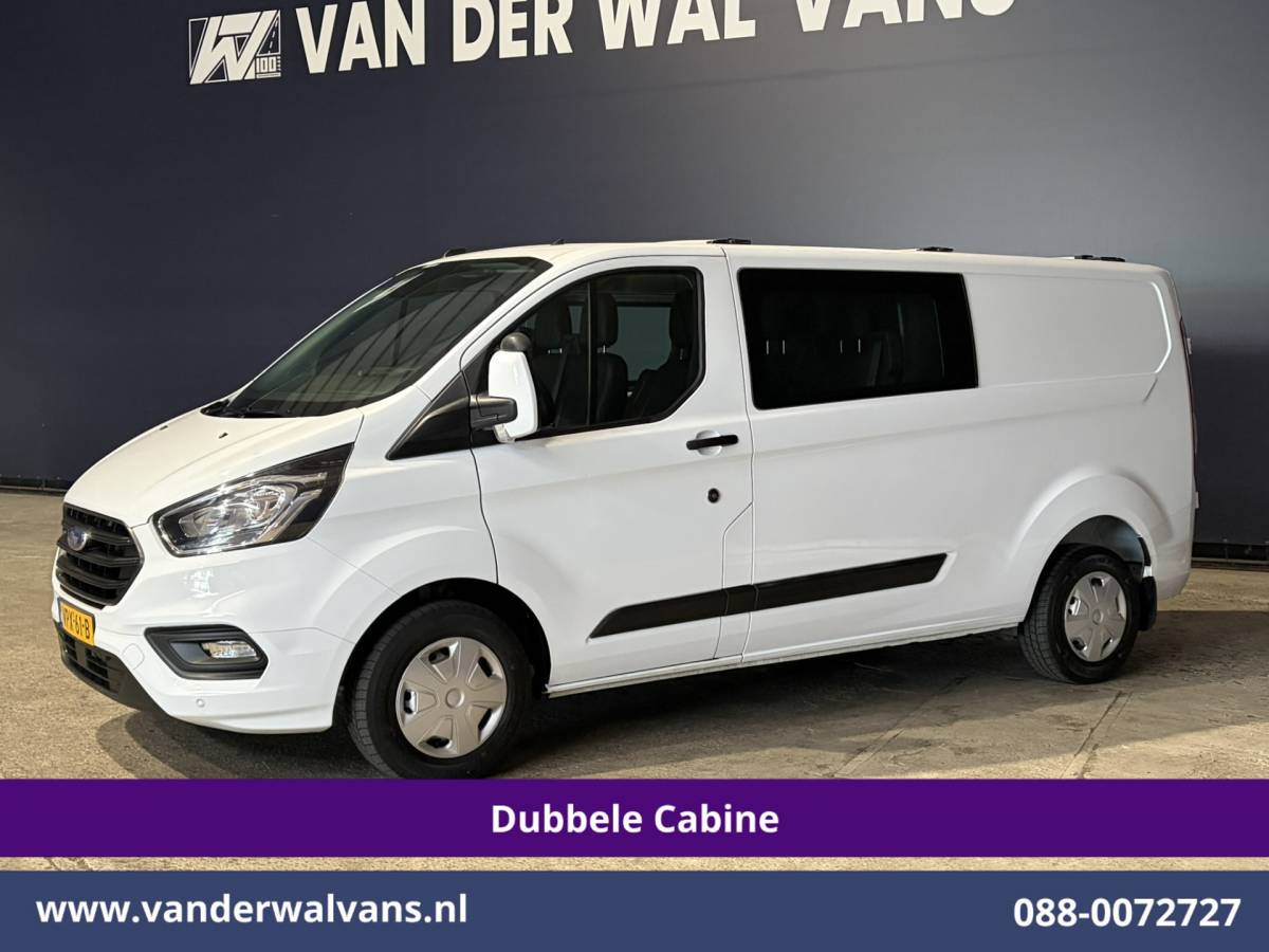 Ford Transit Custom Ford Transit Custom 2.0 TDCI 130pk L2H1 Dubbele Cabine Euro6 Airco | 6-Zits | Apple Carplay | LED | Cruisecontrol 2800kg trekhaak, Stoelverwarming, Verwarmde voorruit, Parkeersensoren