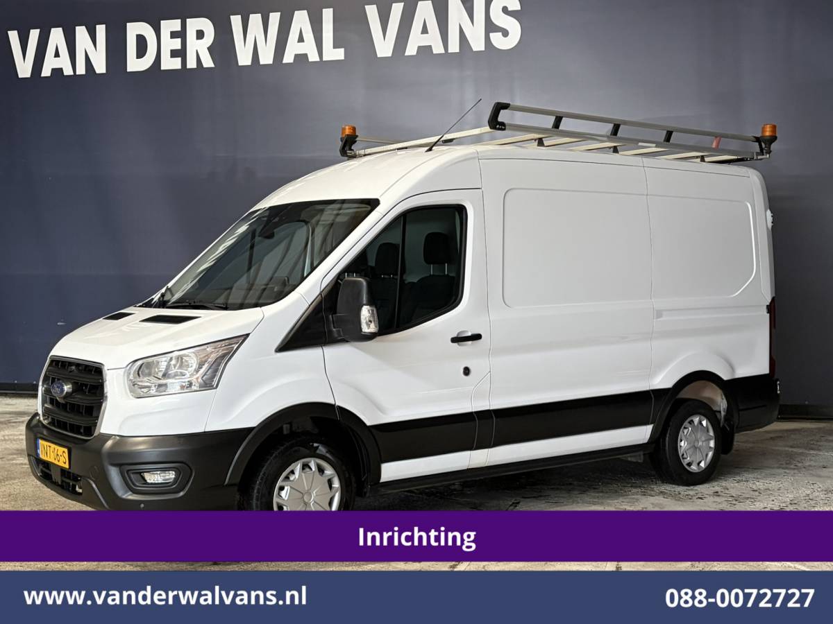 Ford Transit Ford Transit 2.0 TDCI 130pk L2H2 Inrichting Euro6 Airco | Omvormer | Imperiaal | Camera | Apple Carplay Android Auto, LED, Cruisecontrol, Trekhaak, Verwarmde voorruit, Parkeersensoren, Bijrijdersbank