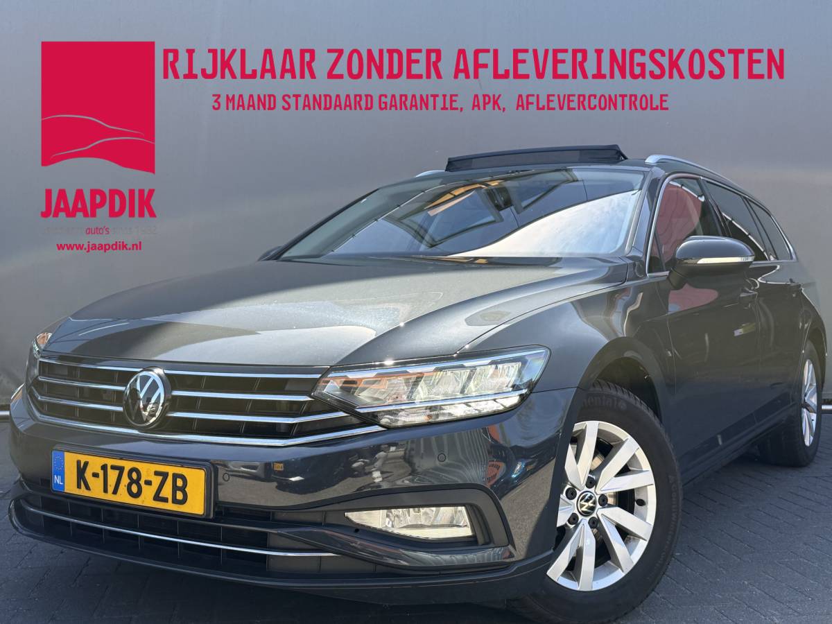 Volkswagen Passat Volkswagen Passat Variant BWJ 2021 1.5 150 PK TSI Business AUTOMAAT | TREKHAAK | PANO | FULL LED | ELEKTR. ACHTERKLEP | ADAPTIVE CRUISE | STOELVERW. | CAMERA | CARPLAY + ANDROID | NAVI | CLIMA | LMV | PDC