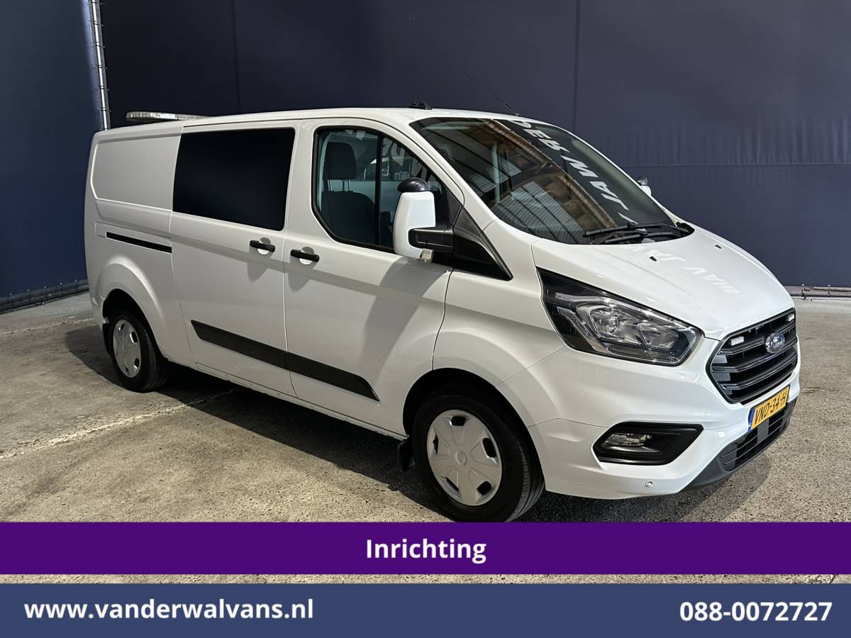Ford Transit Custom Ford Transit Custom 2.0 TDCI 130pk L2H1 Inrichting Euro6 Airco | Camera | 2800kg Trekhaak | LED | Cruisecontrol Stoelverwarming, Verwarmde voorruit, Parkeersensoren, Achterklep