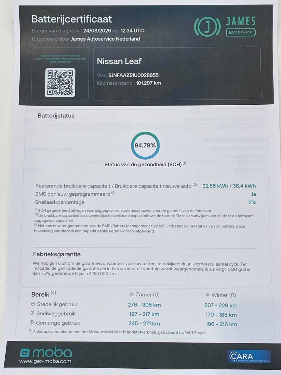 Nissan Leaf Nissan LEAF Tekna 40 kWh SOH 84,78% Navigatie, Adaptive Cruise Control, Climate Control, 360 Camera, Stoelverwarming