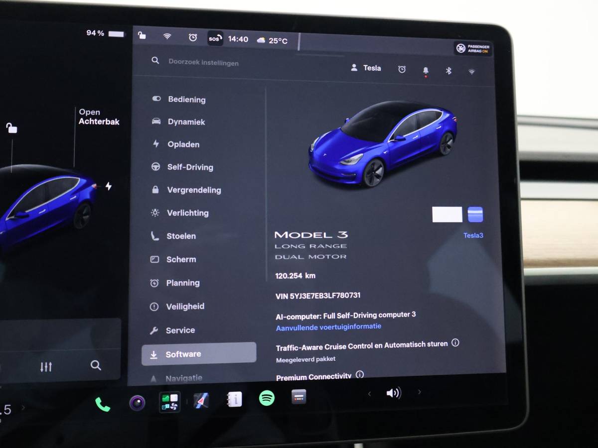 Tesla Model 3 Tesla Model 3 LONG RANGE AWD 75 kWh + TREKHAAK AFNEEMBAAR | PANORAMA | ZWART LEDER | STOELVERW. V+A