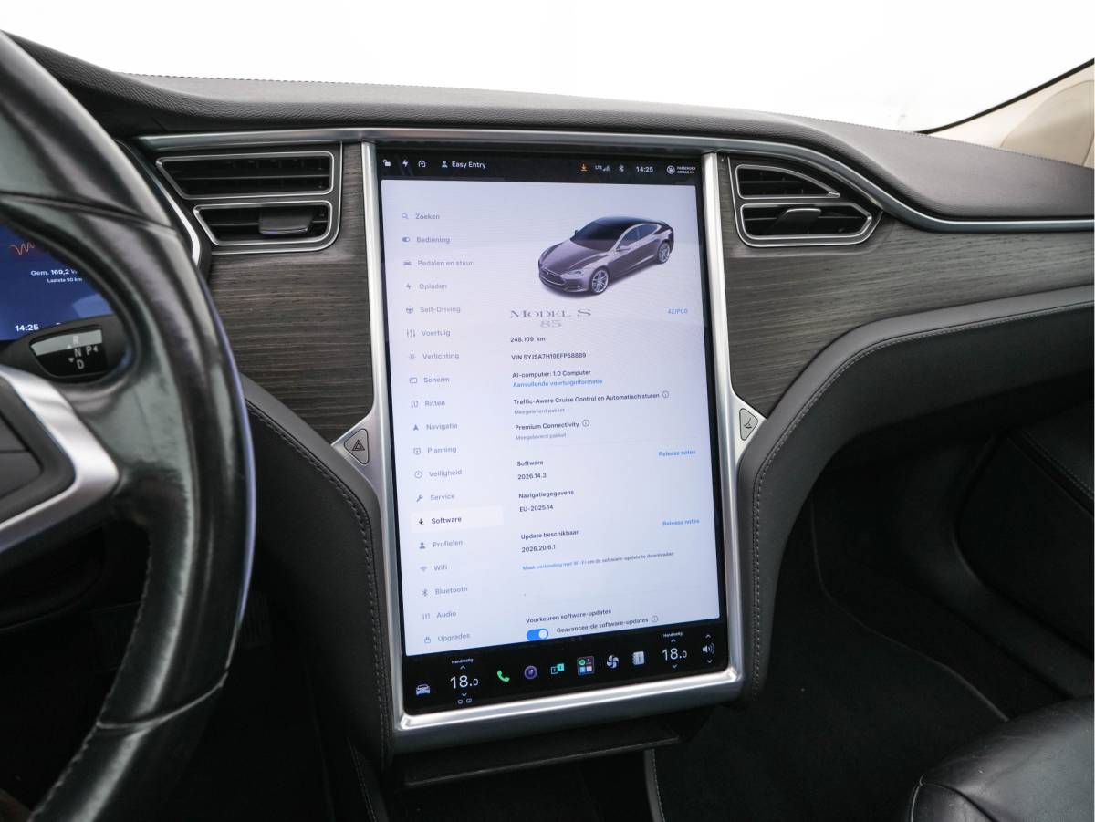 Tesla Model S Tesla Model S 85 Base [3-Fase-11kW] {SoH-85%} *PANO | AUTO-PILOT | LEATHER | XENON | NAVI-FULLMAP | KEYLESS | MEMORY-PACK | HEATED-COMFORTSEATS | DIGI-COCKPIT | 19″ALU*