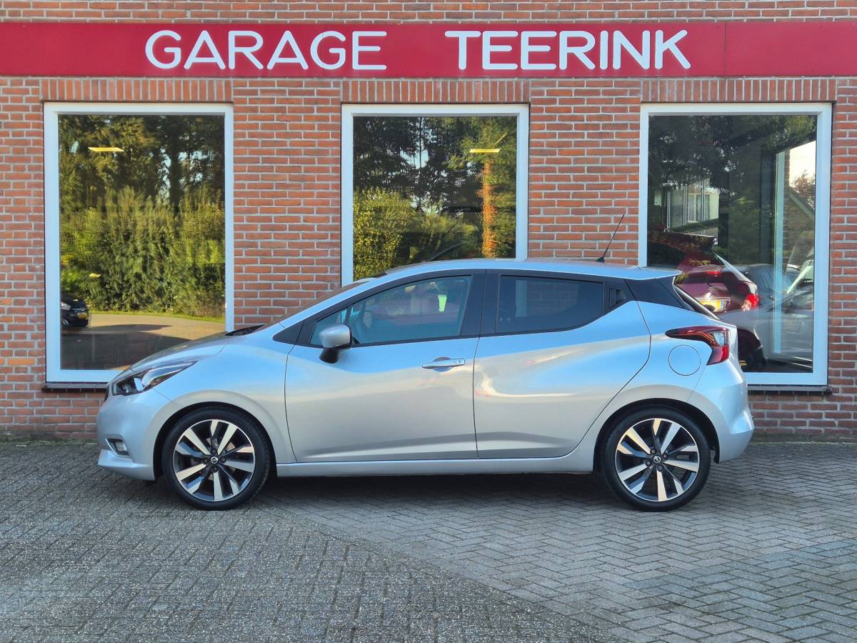 Nissan Micra Nissan Micra 1.0 IG-T Tekna 101PK 5drs AUTOMAAT clima, cruise, navi, pdc, camera, keyless, trekhaak, android auto, lmv