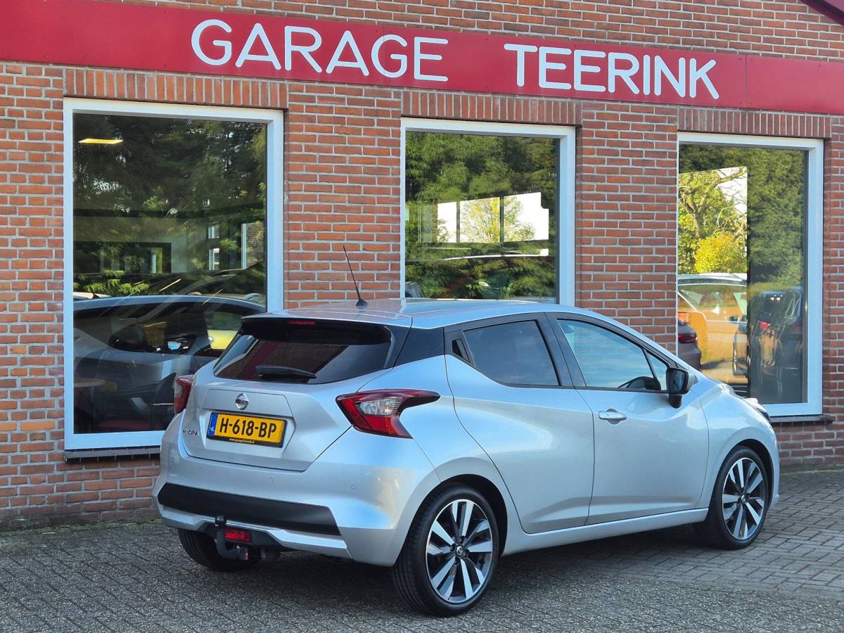 Nissan Micra Nissan Micra 1.0 IG-T Tekna 101PK 5drs AUTOMAAT clima, cruise, navi, pdc, camera, keyless, trekhaak, android auto, lmv