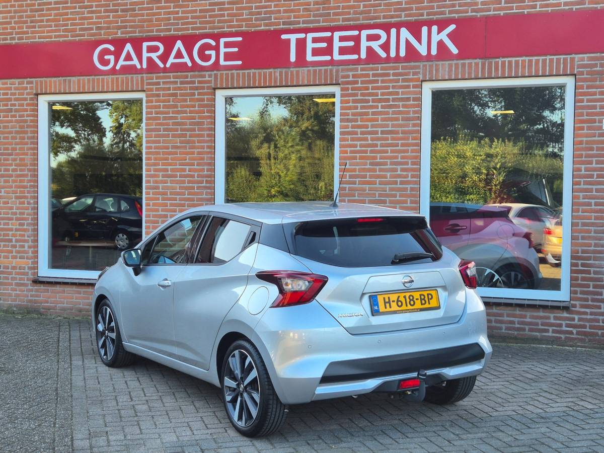 Nissan Micra Nissan Micra 1.0 IG-T Tekna 101PK 5drs AUTOMAAT clima, cruise, navi, pdc, camera, keyless, trekhaak, android auto, lmv