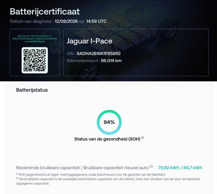 Jaguar I-PACE Jaguar I-PACE EV400 S 90 kWh | 94% SOH | Leder | Pano | Head-UP | Meridian |