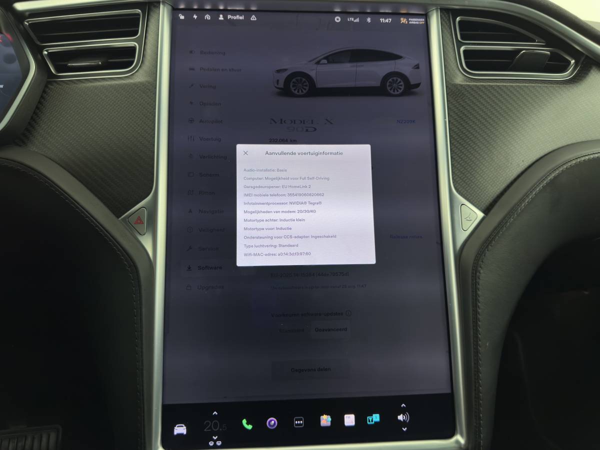 Tesla Model X Tesla Model X 90D Base [3-Fase-11kW] (INCL.BTW) Aut. *PANO-WINDOW | AUTOPILOT | LEATHER | NAVI-FULLMAP | FULL-LED | AIRSUSPENSION | DIGI-COCKPIT | CCS-FASTLOADER | KEYLESS | DAB+ | HEATED-SPORTSEATS | PRIVACY-GLASS | 20″ALU*