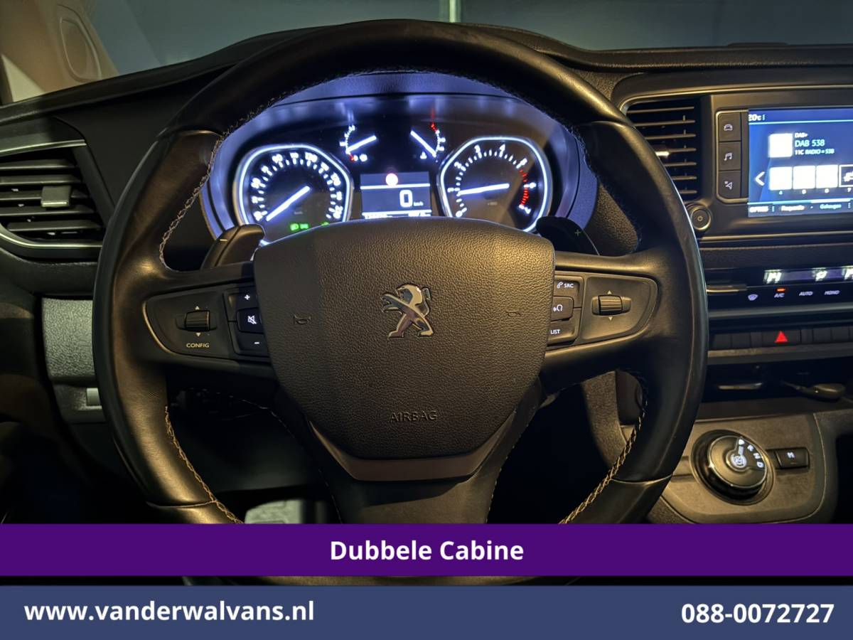 Peugeot Expert Peugeot Expert 2.0 BlueHDI 177pk Automaat L3H1 Dubbele Cabine Sport Euro6 Airco | 5-Zits | Camera | Navigatie | Apple Carplay | Xenon | 2x Zijdeur Cruisecontrol, Android Auto, LM Velgen, Dakrails, Sidebars, Spoiler, Elektrische Stoelbediening, Bumperkit, leder, Parkeersensoren, Achterklep