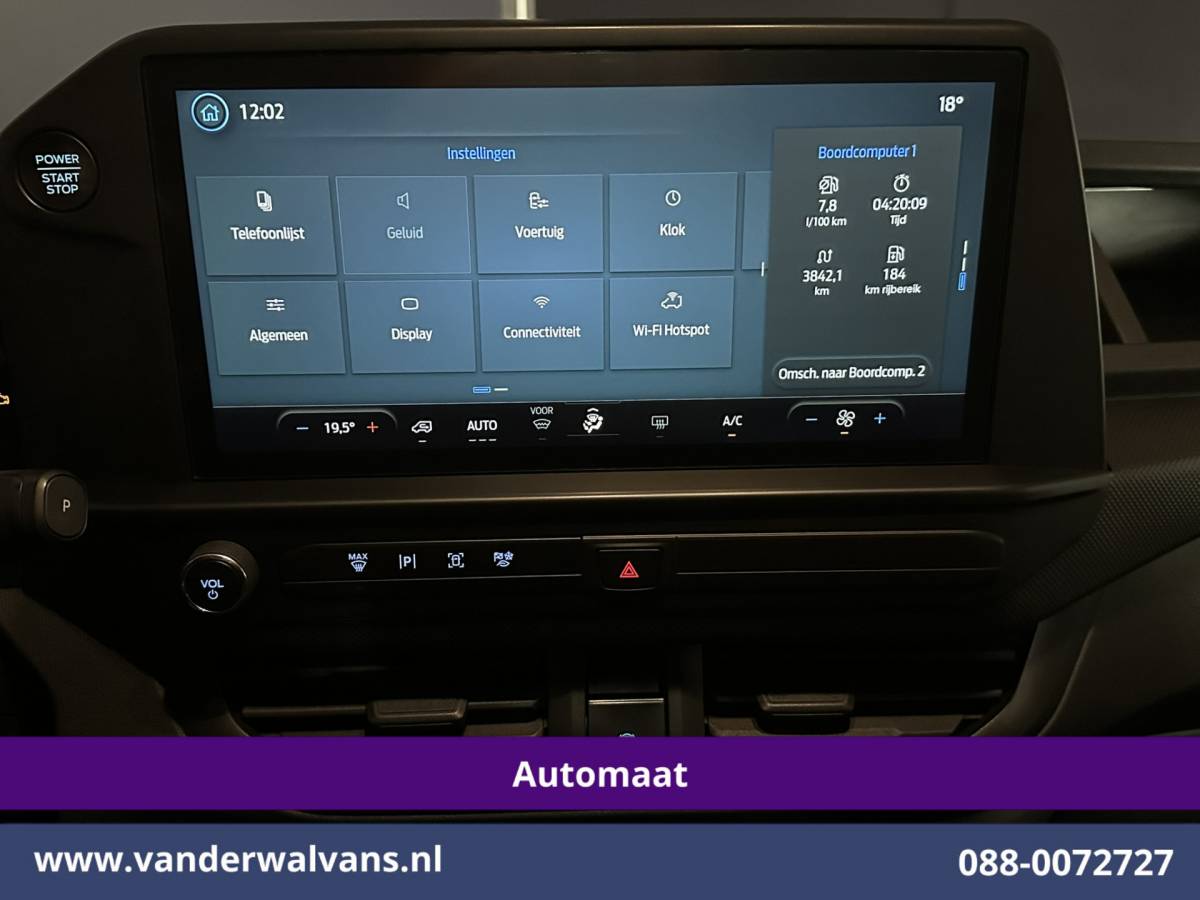 Ford Transit Custom Ford Transit Custom 2.0 TDCI 136pk Automaat L1H1 Euro6 Airco | Camera | Apple Carplay | LED | Cruisecontrol 2740kg Trekhaak, Android Auto, Verwarmde voorruit, Parkeersensoren, Bijrijdersbank