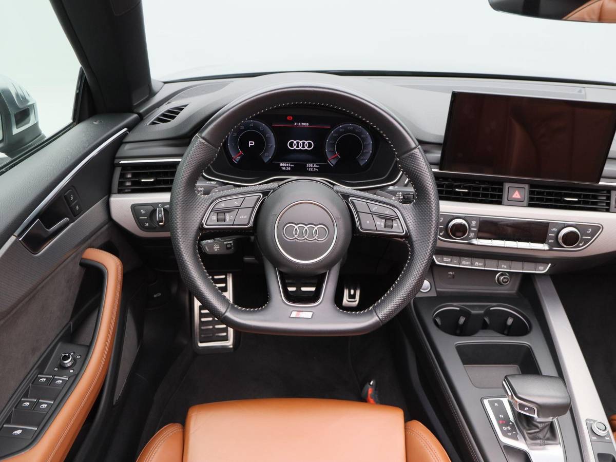 Audi A5 Audi A5 Cabriolet 40 TFSi 190 Pk Automaat S-Line | B&O Audio | Nekverwarming | 19 Inch | Trekhaak | Leder | Camera | 86.642 Km!!