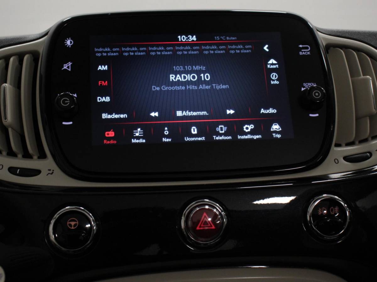 Fiat 500C Fiat 500 C 1.0 Hybrid Bellavita  Navigatie  Climate Control  Apple Carplay/Android Auto  Dab Digitale Cockpit Parkeer sensoren