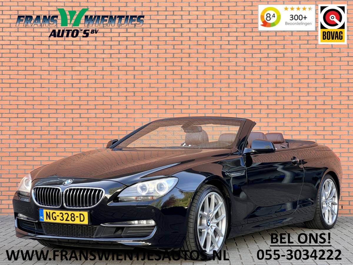 BMW 6 Serie BMW 6-serie Cabrio 640i High Executive | 320 PK! | Head-Up Display | Softclose | Xenon | 20″ Lichtmetaal | Camera | Lederen Bekleding