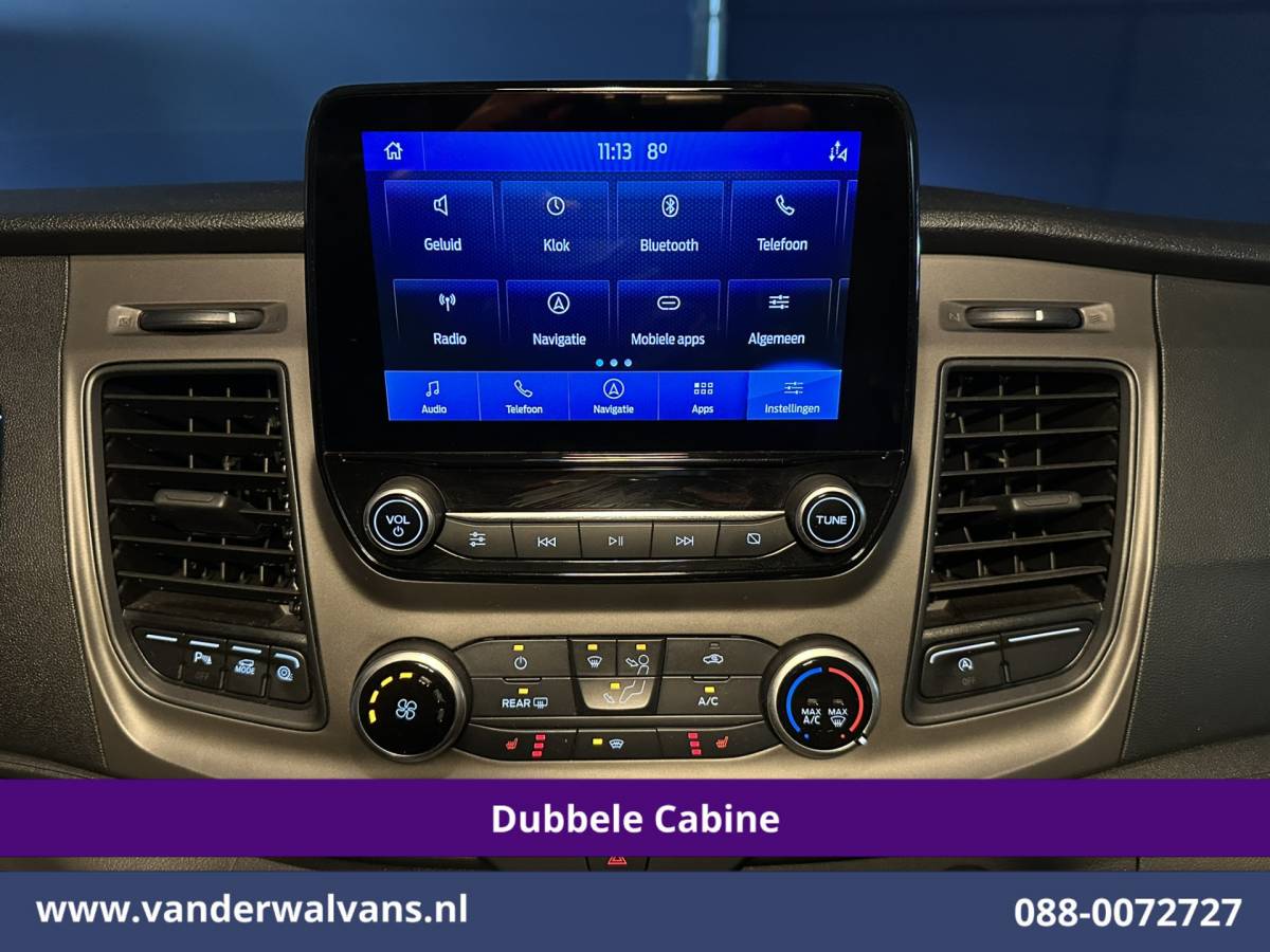 Ford Transit Custom Ford Transit Custom 2.0 TDCI 130pk L2H1 Dubbele Cabine Euro6 Airco | 6-Zits | Xenon | Camera | Navigatie | Apple Carplay | LED Android Auto, Cruisecontrol, Stoelverwarming, Verwarmde voorruit, Parkeersensoren