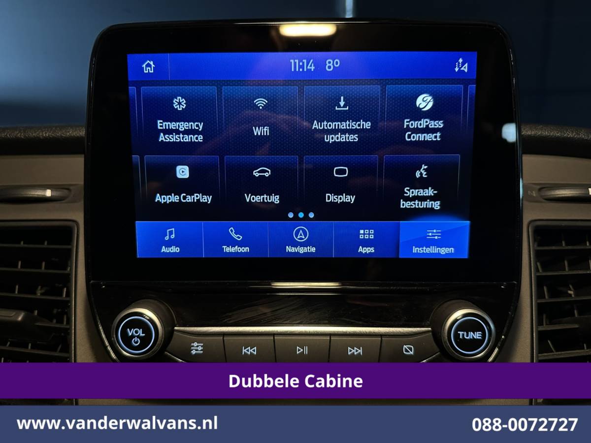 Ford Transit Custom Ford Transit Custom 2.0 TDCI 130pk L2H1 Dubbele Cabine Euro6 Airco | 6-Zits | Xenon | Camera | Navigatie | Apple Carplay | LED Android Auto, Cruisecontrol, Stoelverwarming, Verwarmde voorruit, Parkeersensoren