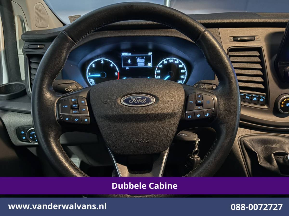 Ford Transit Custom Ford Transit Custom 2.0 TDCI 130pk L2H1 Dubbele Cabine Euro6 Airco | 6-Zits | Camera | Apple Carplay | Cruisecontrol Android Auto, Stoelverwarming, Parkeersensoren, Achterklep
