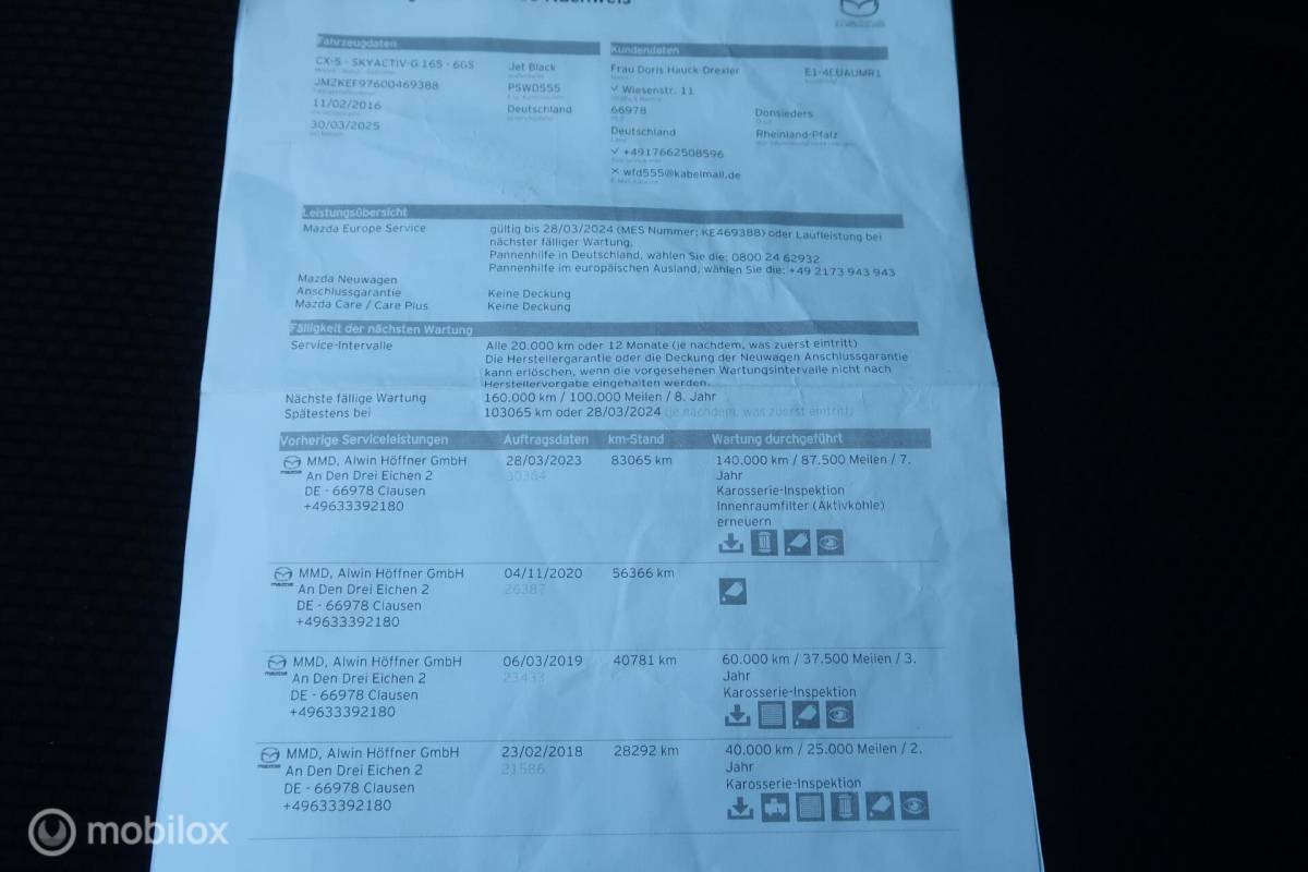 Mazda CX-5 Mazda CX-5 2.0 SkyActiv-G 165 Skylease 2WD